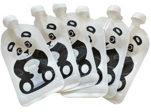 'Zipper' Panda Pouches 6-pack - Fill N Squeeze produkt bild