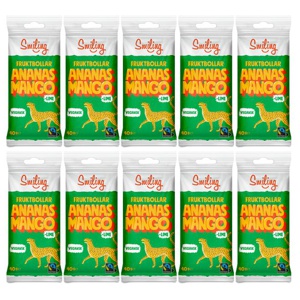 10 x Smiling Fruktbollar Mango/Ananas/Lime 40 g produkt bild
