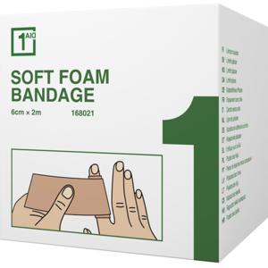 1Aid Soft Foam Bandage Beige 6cm x 2m produkt bild