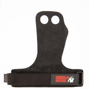 2-Hole Leather Lifting Grips Svart produkt bild