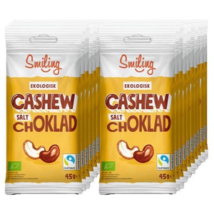 20 x Naturgodis Cashewnötter 45 g - Salt Ljus Choklad produkt bild