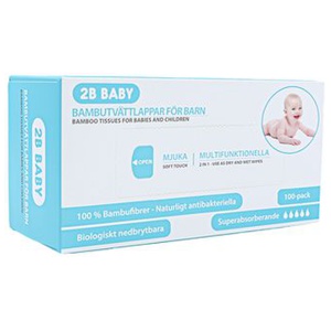 2B Baby Bambutvättlappar 100-pack produkt bild