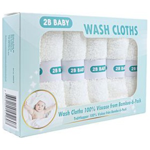 2B Baby Tvättlappar Bambu 6-pack Vit produkt bild