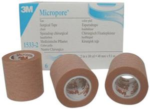 3M Micropore brun häfta 9,1 m x 50 mm, utan hållare, 1533-2, 6 styck produkt bild