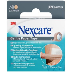 3M Nexcare Gentle Paper Tape 1,25 cm x 5 m 1 stk produktbillede