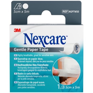 3M Nexcare Gentle Paper Tape hvid 5 cm x 5 m 1 stk produktbillede
