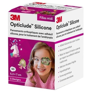 Opticlude Silicone øyelapper jente midi 5,3x7cm 50 stk produktbilde