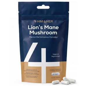 4 HIM & HER Lion's Mane 60 kapsler med lions mane og vitamin b12 produktbillede