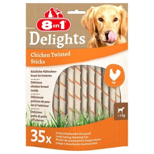 8in1 Delights Twisted Sticks für kleine Hunde Huhn Produktbild