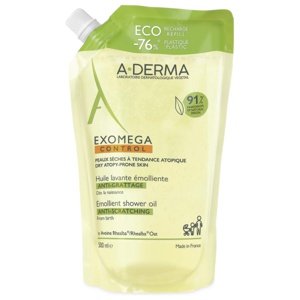 A-Derma Exomega Control Shower Oil Eco-refill, 500 ml produktbilde