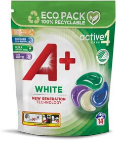 A+ White Active4 tvättkapslar 14 st produkt bild