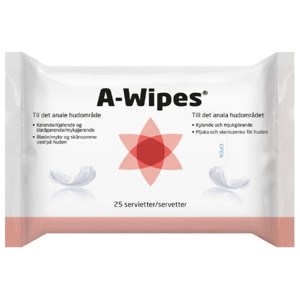 A-Wipes våtservietter til det anale hudområdet 25 stk produktbilde