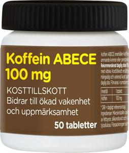 ABECE Koffein 100 mg tablett 50 st produkt bild