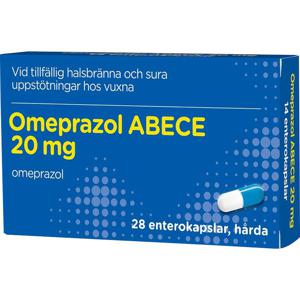 ABECE Omeprazol 20 mg 28 kapslar produkt bild