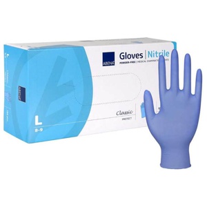 ABENA Classic Nitril Unt.Hands.unste.pf L blau Produktbild