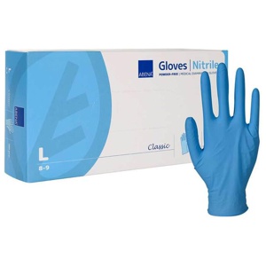 ABENA Classic Nitril Unt.Hands.unste.pf L blau Produktbild