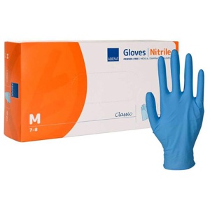 ABENA Classic Nitril Unt.Hands.unste.pf M blau Produktbild