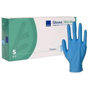 ABENA Classic Nitril Unt.Hands.unste.pf S blau Produktbild