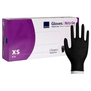 Abena Nitrilhandske Puderfri Svart XS 100-pack produkt bild