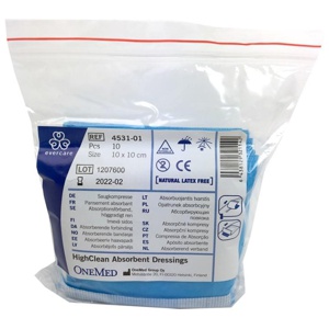 Absorberande Förband Höggradigt ren 10 x 10 cm, 10 st produkt bild