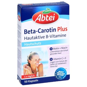 Abtei Beta-Carotin Plus Hautaktive B-Vitamine 50 St Kapseln Produktbild