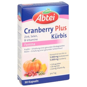 Abtei Kürbis Plus Cranberry 30 St Kapseln Produktbild
