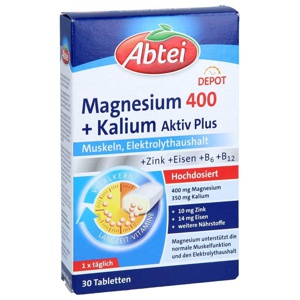 Abtei Magnesium 400 + Kalium 30 St Tabletten Produktbild