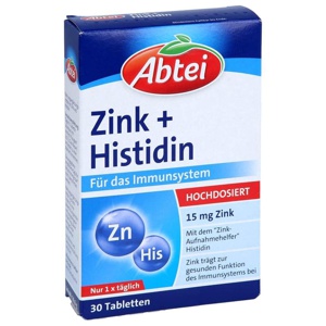 Abtei Zink + Histidin 30 St Tabletten Produktbild