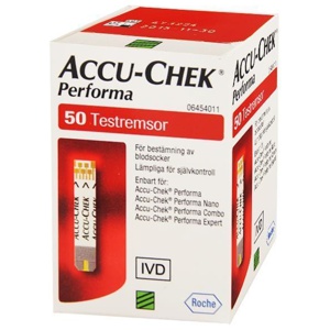 Accu-Chek Performa glukos i blod, avläses i Accu-Chek Performa blodglukosmätare 50styck produkt bild