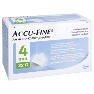ACCU FINE sterile Nadeln f.Insulinpens 4 mm 32 G Produktbild