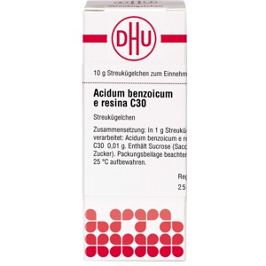 ACIDUM BENZOICUM E Resina C 30 Globuli Produktbild