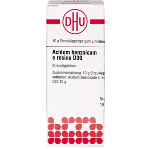 ACIDUM BENZOICUM E Resina D 30 Globuli Produktbild