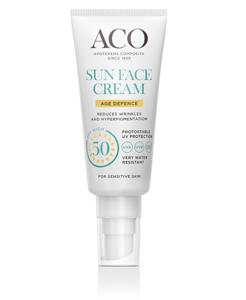 ACO Sun Face Cream Age Defense SPF50 Oparfymerad 40 ml produkt bild