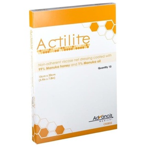 ACTILITE 10x20 cm Honig Wundauflage 10 St Wundgaze Produktbild
