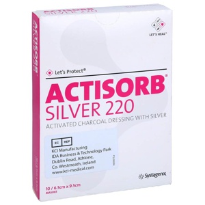 Actisorb 220 Sil 6,5x9,5 cm 10 Stück Produktbild