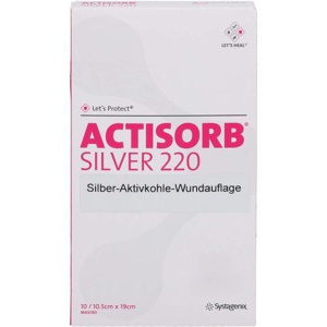 ACTISORB 220 Silver 10,5x19 cm steril Kompressen Produktbild