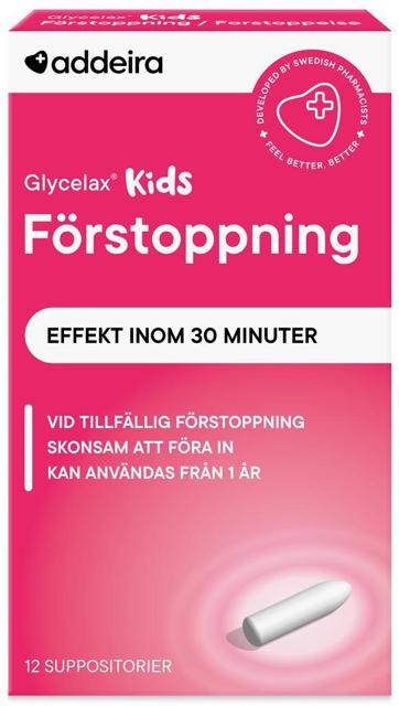 Addeira Glycelax Kids förstoppning 12 st suppositorium