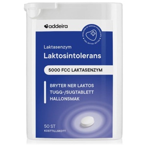 Addeira Laktasenzym Tuggtabletter vid laktosintolerans, 50 st produkt bild