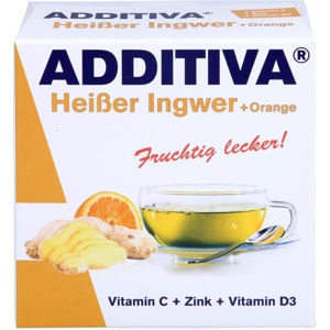 ADDITIVA heißer Ingwer+Orange Pulver Sachets Produktbild
