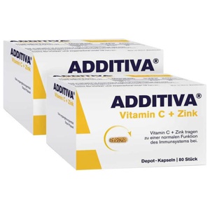 Additiva Vitamin C + Zink Depotkapseln, 2x80 St Kapseln Produktbild