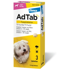 AdTab 112 mg tyggetabletter til hund, 3 stk. produktbilde