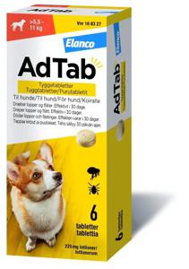 AdTab 225&nbsp;mg Tuggtabletter för Hund_55–11&nbsp;kg 6 st produkt bild