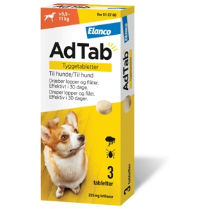 AdTab 225 mg tyggetabletter til hund, 3 stk. produktbilde