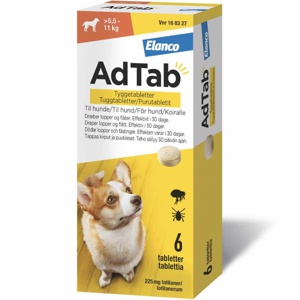 AdTab 225 mg tyggetabletter til hund (>5,5-11 kg) 6 stk produktbilde