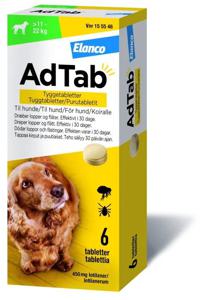 AdTab 450&nbsp;mg tuggtabletter för hund (>11-22&nbsp;kg) 6 st produkt bild