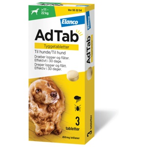 AdTab 450 mg tyggetabletter til hund, 3 stk. produktbilde