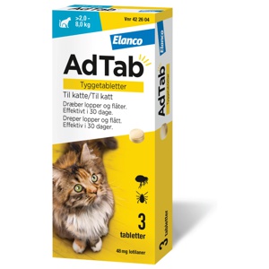 AdTab 48 mg tyggetabletter til katt, 3 stk. produktbilde