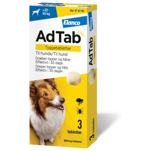 AdTab 900 mg tyggetabletter til hund, 3 stk. produktbilde