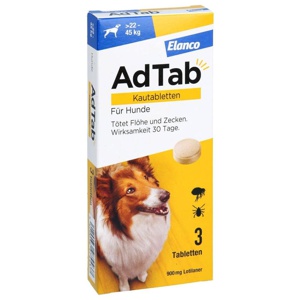 AdTab Kautabletten Für Hunde >22-45 kg 3 St Kautabletten Produktbild