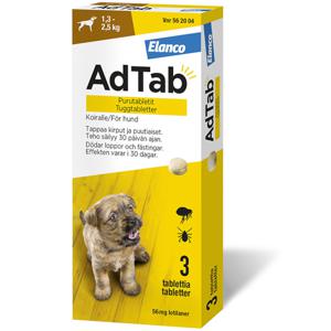 AdTab 56 mg tuggtabletter för hund 1,3–2,5 kg produkt bild